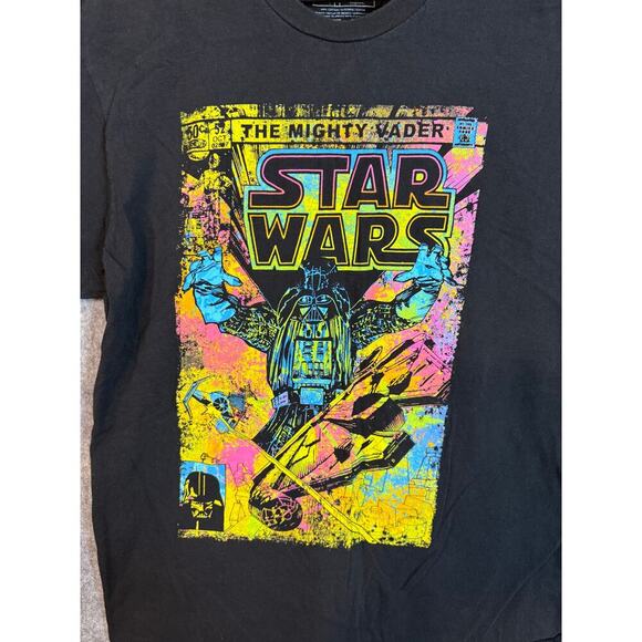 Star Wars “The Mighty Vader” Comic Book Theme Splatter T-Shirt Adult Size Large - Picture 2 of 4